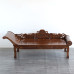 Solid Wood Royal Bed Style Elm Wood Carving Flower Vintage Beauty Tans Small Living Room Sofa Lounger Single Person Buddha Bed