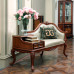 American Wooden Telephone Chair Genuine Leather Noblewoman Chair Lazy Chair Balcony Beauty Tester Single Person Sofa European Noblewoman Sofa