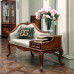 American Wooden Telephone Chair Genuine Leather Noblewoman Chair Lazy Chair Balcony Beauty Tester Single Person Sofa European Noblewoman Sofa