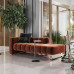 Nordic Luxury Backrest Bedroom Fluffy Velvet Lying Chair Stainless Steel Foot Foam Royal Sofa