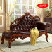 American Head Layer Genuine Leather Princess Chaise Lounge European Real Wood Leisure Chair End Stool