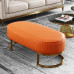 Modern Luxury Solid Wood Living Room Sofa Stool Shoe Stool Stainless Steel Footrest Leather Bedroom Bed Foot Stool