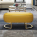 Modern Luxury Solid Wood Living Room Sofa Stool Shoe Stool Stainless Steel Footrest Leather Bedroom Bed Foot Stool