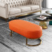 Modern Luxury Solid Wood Living Room Sofa Stool Shoe Stool Stainless Steel Footrest Leather Bedroom Bed Foot Stool