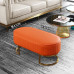 Modern Luxury Solid Wood Living Room Sofa Stool Shoe Stool Stainless Steel Footrest Leather Bedroom Bed Foot Stool