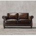 Leather Sofa Set Retro Style