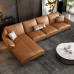 Leather Sofa Italian Minimalist Top Layer Cowhide Modern Living Room Nordic Luxury Noblewoman Art Leather Corner Sofa Leather Sofa Italian Minimalist Top Layer Cowhide Modern Living Room Nordic Luxury Noblewoman Art Leather Corner Sofa