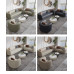 Italian Leather Sofa Living Room Small KTV 4 Seater Straight Row Sofa Set