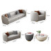 Italian Leather Sofa Living Room Small KTV 4 Seater Straight Row Sofa Set