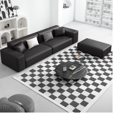 Italian Style Minimalist Tofu Leather Sofa 34 Person Italian Style Minimalist Tofu Leather Sofa 34 Person