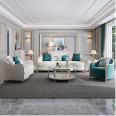 Upscale American Light Luxury Leather Living Room Sofa Set Modern French Villa 4 Seater Upscale American Light Luxury Leather Living Room Sofa Set Modern French Villa 4 Seater