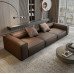 Leather Tofu Block Luxury Living Room Home Straight Floor Elegant Minimalist Block Sofa Leather Tofu Block Luxury Living Room Home Straight Floor Elegant Minimalist Block Sofa