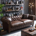 American Retro Buckle Leather Fabric Sofa European Double Three Four Corner Section Genuine Leather Sofa American Retro Buckle Leather Fabric Sofa European Double Three Four Corner Section Genuine Leather Sofa