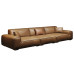 Italian Minimalist Leather Sofa Set Living Room Four Seater Head Layer Cow Leather Modern Simple Italian Minimalist Leather Sofa Set Living Room Four Seater Head Layer Cow Leather Modern Simple