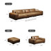 Italian Minimalist Leather Sofa Set Living Room Four Seater Head Layer Cow Leather Modern Simple Italian Minimalist Leather Sofa Set Living Room Four Seater Head Layer Cow Leather Modern Simple