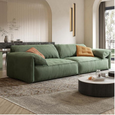Italian Bean Curd Block Upholstered Scandinavian Green Velvet Elephant Ear Sofa Italian Bean Curd Block Upholstered Scandinavian Green Velvet Elephant Ear Sofa
