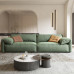 Italian Bean Curd Block Upholstered Scandinavian Green Velvet Elephant Ear Sofa Italian Bean Curd Block Upholstered Scandinavian Green Velvet Elephant Ear Sofa