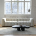 Creamy Fluffy Cotton Candy Upholstered Minimalistic French Nordic Sheepskin Retro Sofa