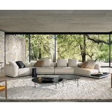 Italian Minimalist Fabric Sofa Designer Mansion Flat LShaped Corner Sofa Set