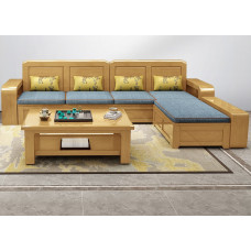 Modern Style Solid Wood Corner Sofa Set