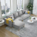 Modern Scandinavian Fabric Sofa for Three for Economical Home Living Modern Scandinavian Fabric Sofa for Three for Economical Home Living