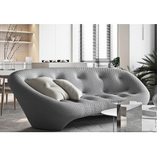 Ligneroset Luxury Creative Arc Fabric Shell Sofa