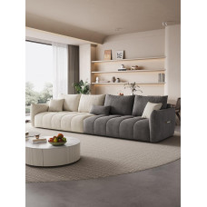 Italian Style Luxury Waterproof Cat Claw Baby Velvet Fabric Living Room Sponge Simple 34 Person Straight Sofa Group