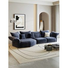Floral Pattern Arc Sofa New Year Modern Minimal Technology Fabric