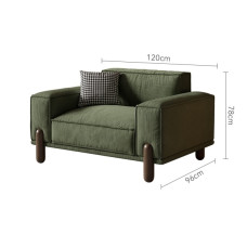 Italian Style Minimalistic Wooden Fabric Sofa with Velvet Cushion Three Seater Italian Style Minimalistic Wooden Fabric Sofa with Velvet Cushion Three Seater