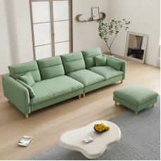 Modern Minimalist Creamy Fabric Sofa Cat Scratchproof Velvet Trio Small Spaces Sponge Latex Modern Minimalist Creamy Fabric Sofa Cat Scratchproof Velvet Trio Small Spaces Sponge Latex