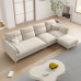 Modern Minimalist Creamy Fabric Sofa Cat Scratchproof Velvet Trio Small Spaces Sponge Latex Modern Minimalist Creamy Fabric Sofa Cat Scratchproof Velvet Trio Small Spaces Sponge Latex