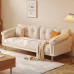 Nordic Small Living Room Cream Cloud Sofa Three Seater Modern Japanese Wood Nordic Small Living Room Cream Cloud Sofa Three Seater Modern Japanese Wood