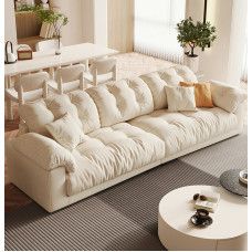 Modern Minimalist Cream Nordic Luxury Elephant Ears Small Apartment Linear Technological Fabric Cloud Sofa