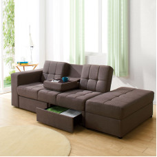 Functional Modern Folding Fabric Sofa Bed With Storage