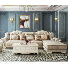 European Fabric Living Room Sectional Sofa Wooden Corner Sofa Customizable Washable Luxury Lazy Sofa European Fabric Living Room Sectional Sofa Wooden Corner Sofa Customizable Washable Luxury Lazy Sofa