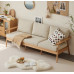 Wooden sofa for small living room minimalist Nordic winter and summer twoinone fabric sofa Wooden sofa for small living room minimalist Nordic winter and summer twoinone fabric sofa