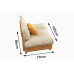 Modern Japanese Style Creamy Leather Three Seater Sofa