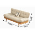 Modern Japanese Style Creamy Leather Three Seater Sofa