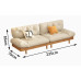 Modern Japanese Style Creamy Leather Three Seater Sofa