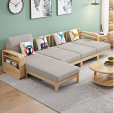 Scandinavian Corner Convertible Sofa Bed Modern Minimalist Living Room