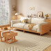 Scandinavian Style Wooden Sofa for Small Living Room 3 Person