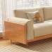 Scandinavian Style Wooden Sofa for Small Living Room 3 Person