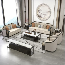 Modern Chinese Style Living Room Furniture Villa Zen Luxury Light White Waxwood Modern Chinese Style Living Room Furniture Villa Zen Luxury Light White Waxwood