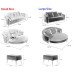 Round Fabric Sofa Bed,Functional Fabric Sofa Round Fabric Sofa Bed,Functional Fabric Sofa
