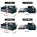 Twoinone MultiFunctional Folding Leather Sofa Bed for Small Living Room