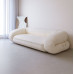 Two Fold Reversible Tech Velvet Cream Sofa Bed for Small Apartments