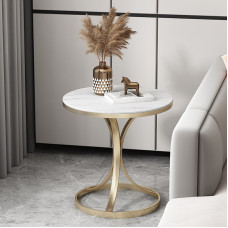 Light Luxury Edge Table Small Tea Big Marble Living Room Sofa Corner Simple Creative Balcony Small Round Table Side Cabinet
