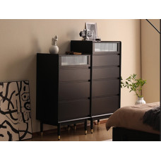 Modern Simple Wooden Storage Cabinet for Living Room Home Five Drawers Combination