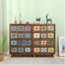 American Vintage Black Walnut Color Storage Cabinet