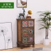 American Retro Wooden Cupboard Painting Living Room Storage Drawer Cabinet Balcony Multilayer Shelf Cabinet Bedroom American Retro Wooden Cupboard Painting Living Room Storage Drawer Cabinet Balcony Multilayer Shelf Cabinet Bedroom